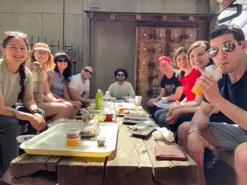 GetPhound team lunch at an outdoor table